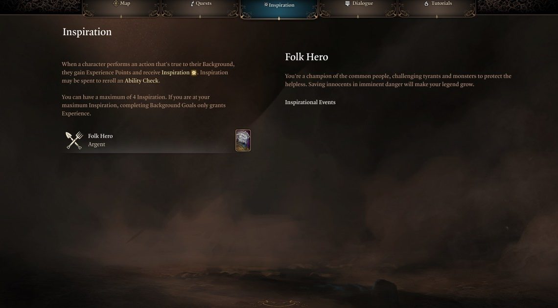 Baldur's Gate 3 Ispirazione: come ottenere eventi di ispirazione attraverso lo sfondo