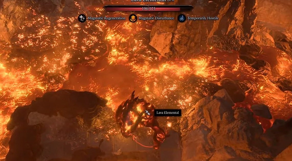 Baldur's Gate 3 Lava Elemental: come combattere l'effetto di rigenerazione curativa