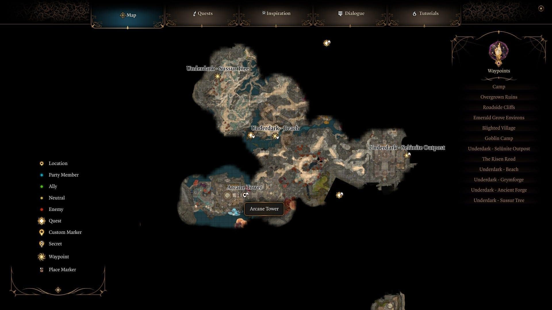 Posizione della Torre Arcana BG3