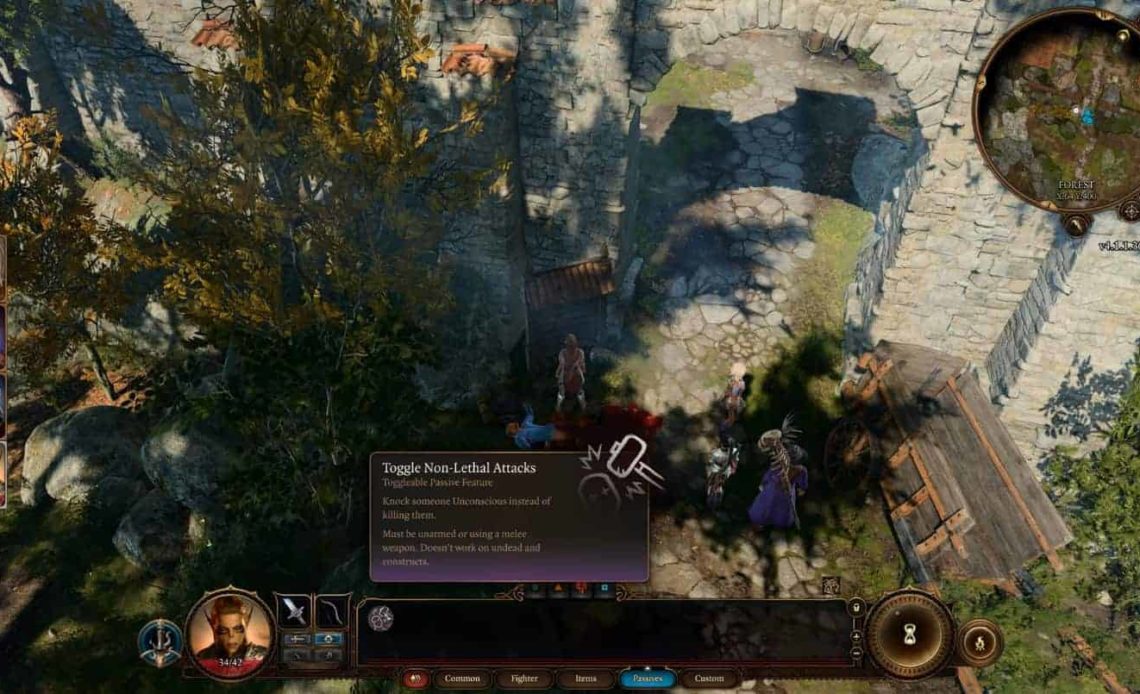 baldur's gate 3 non-lethal attacks