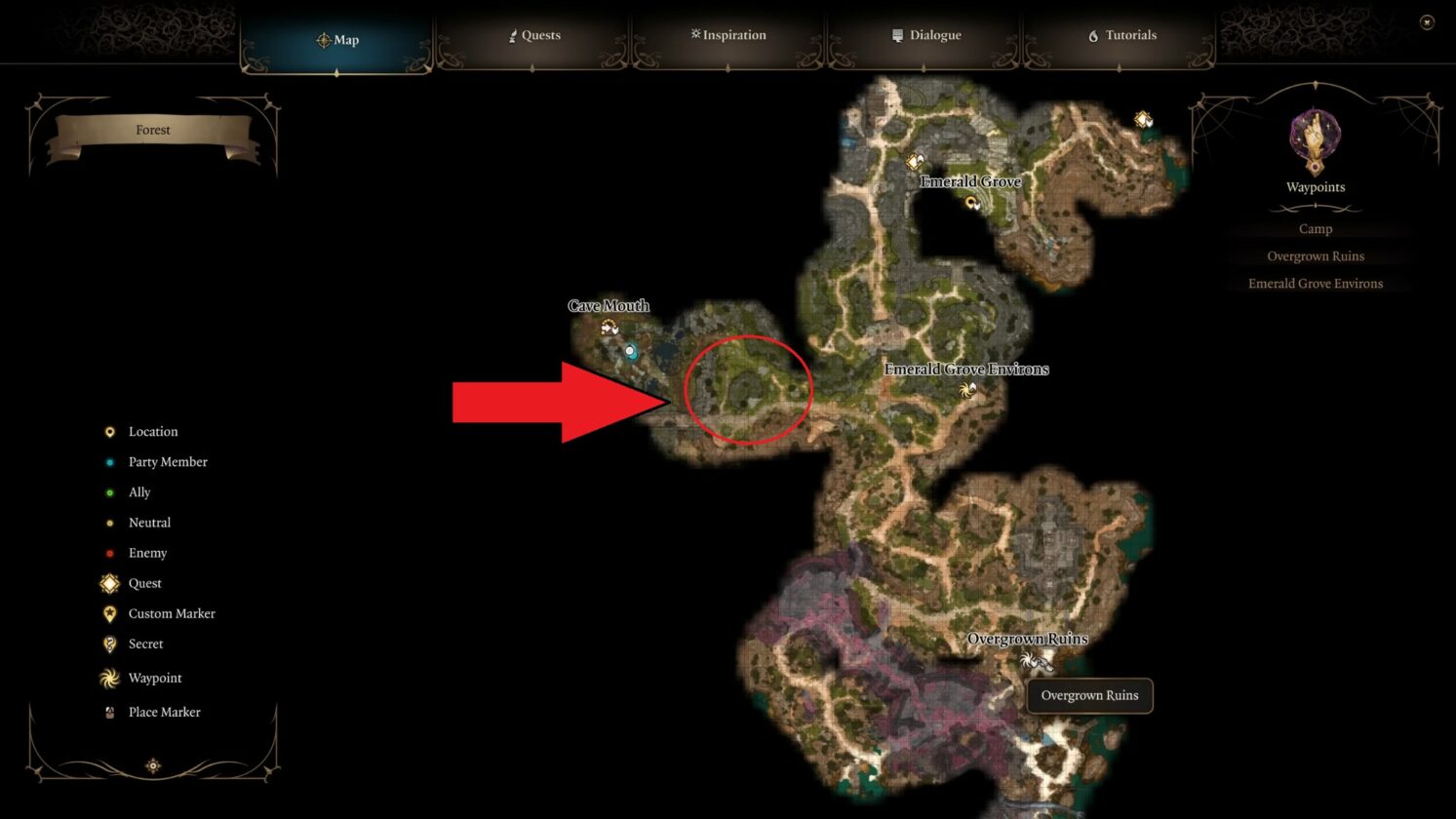 posizione dell'asta della lancia in bg3