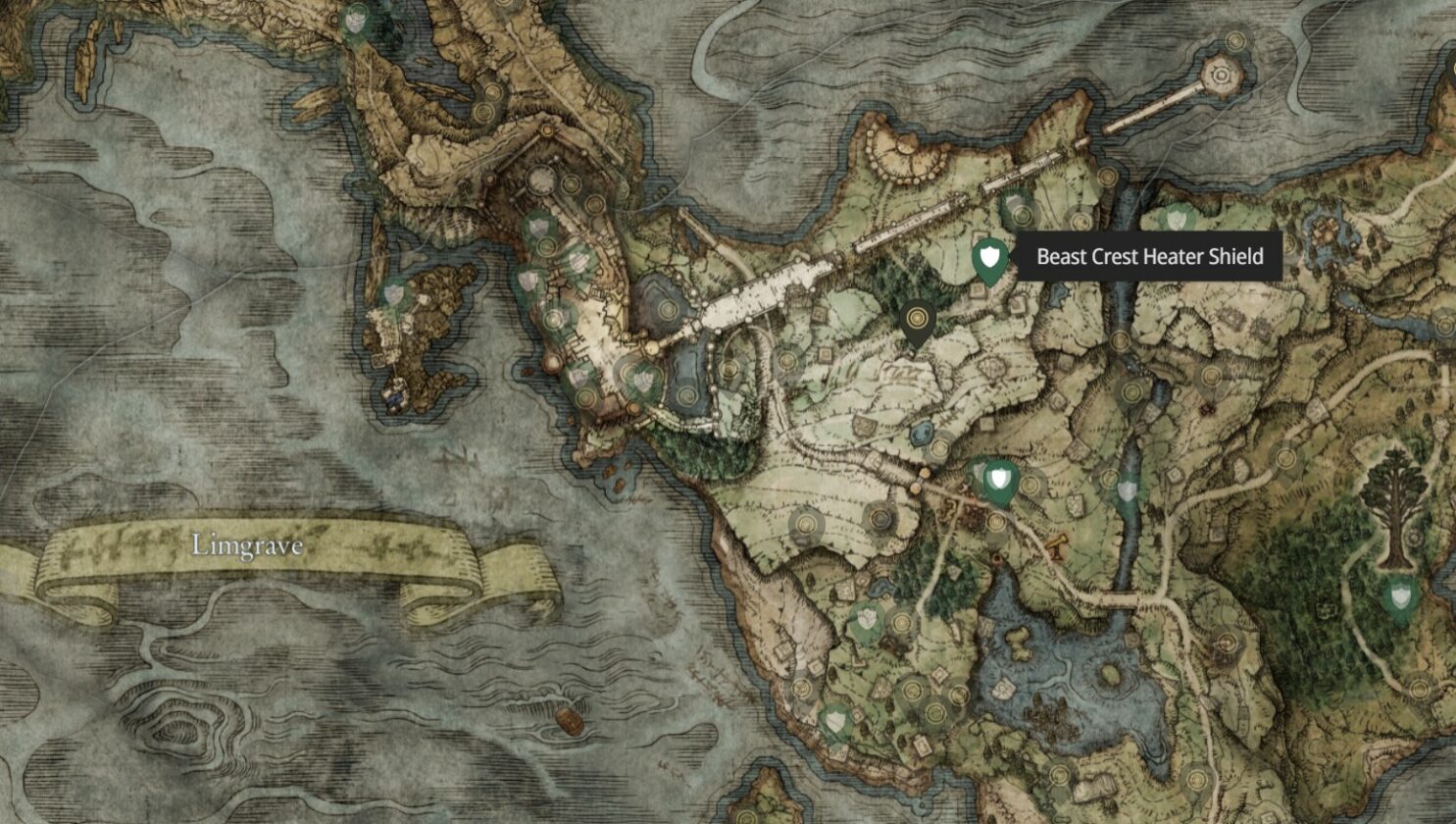 Posizione dello scudo riscaldatore con stemma della bestia