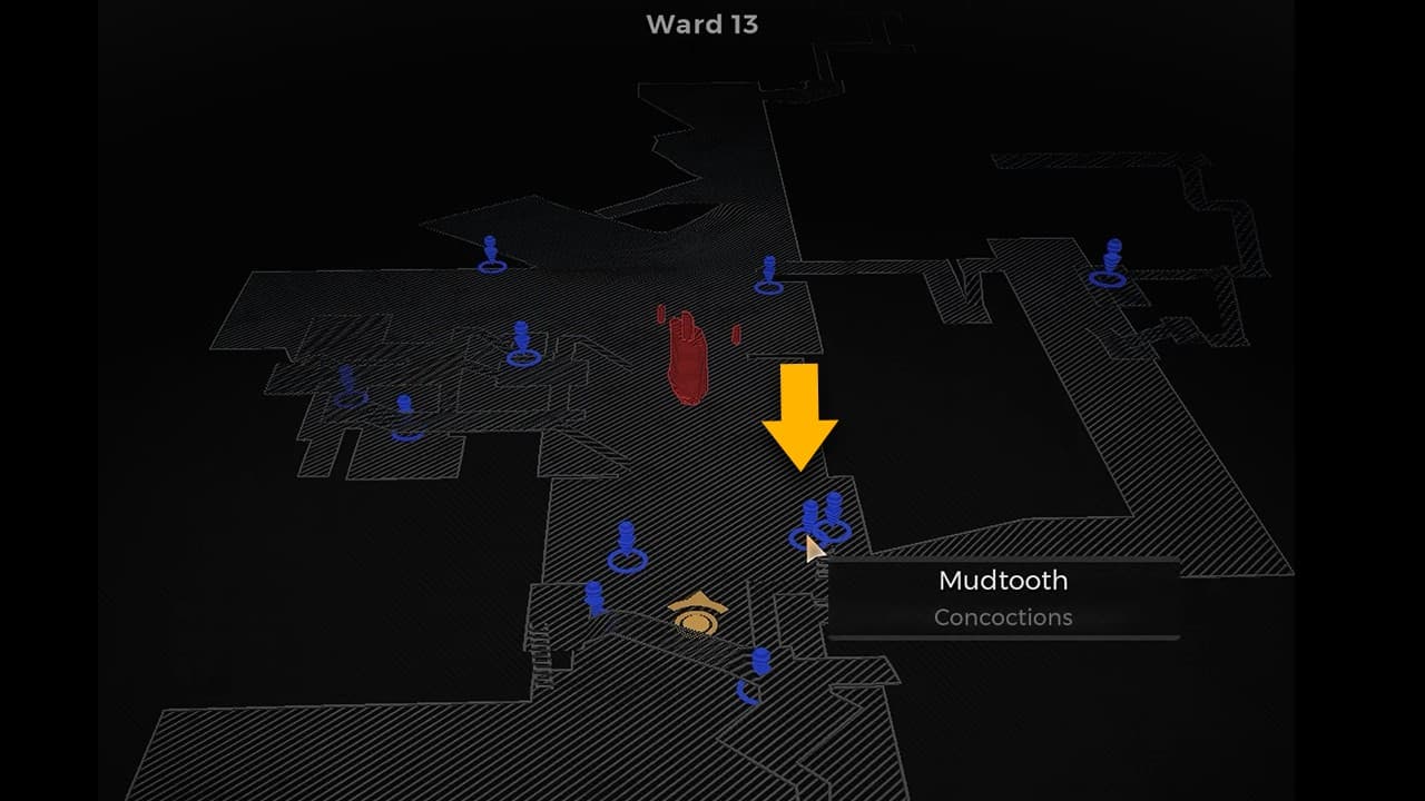 La posizione sulla mappa di Reggie in Remnant 2.