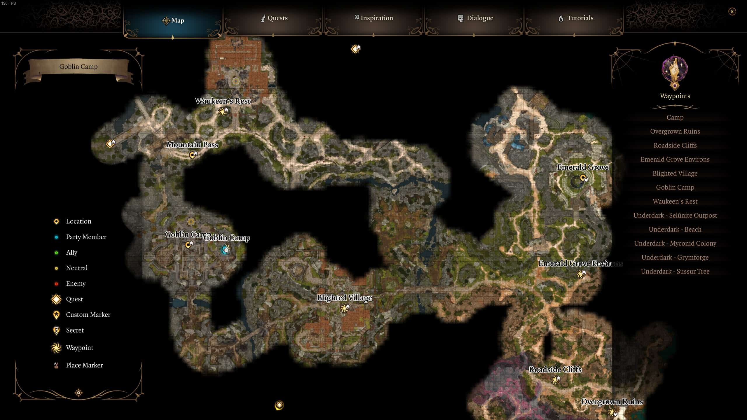 Baldur's Gate 3 Mappa di viaggio rapido
