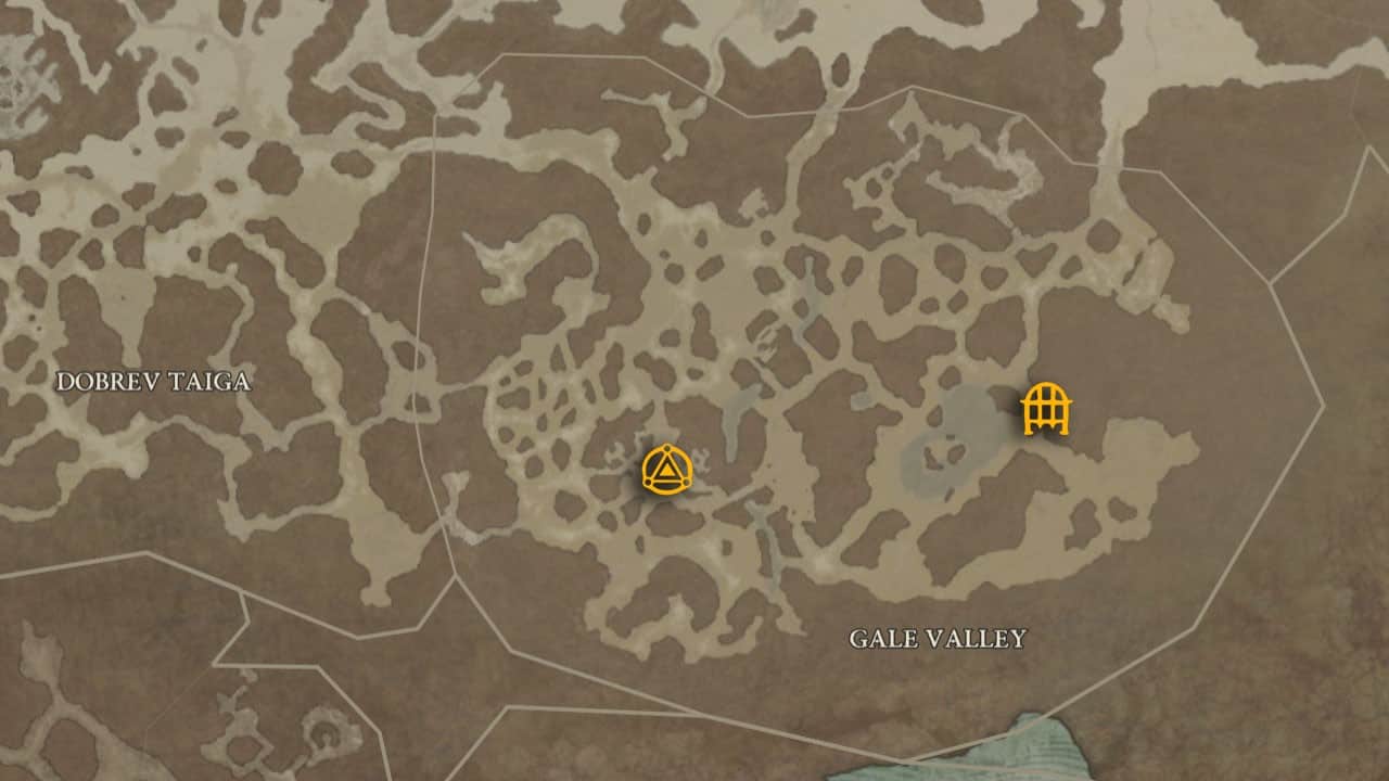 La posizione sulla mappa di Dead Man's Dredge e come arrivarci in Diablo 4.