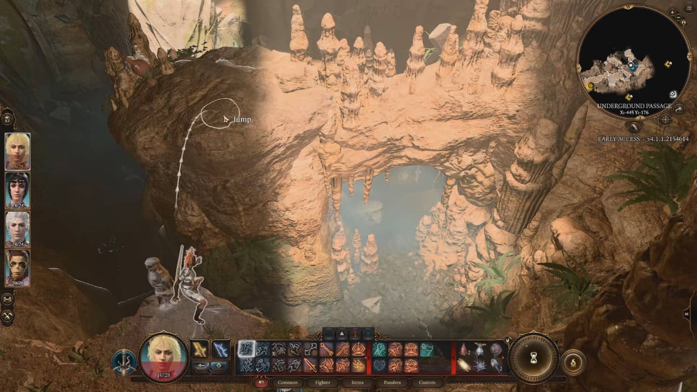 Salta per raggiungere la piattaforma sottostante in Baldur's Gate 3