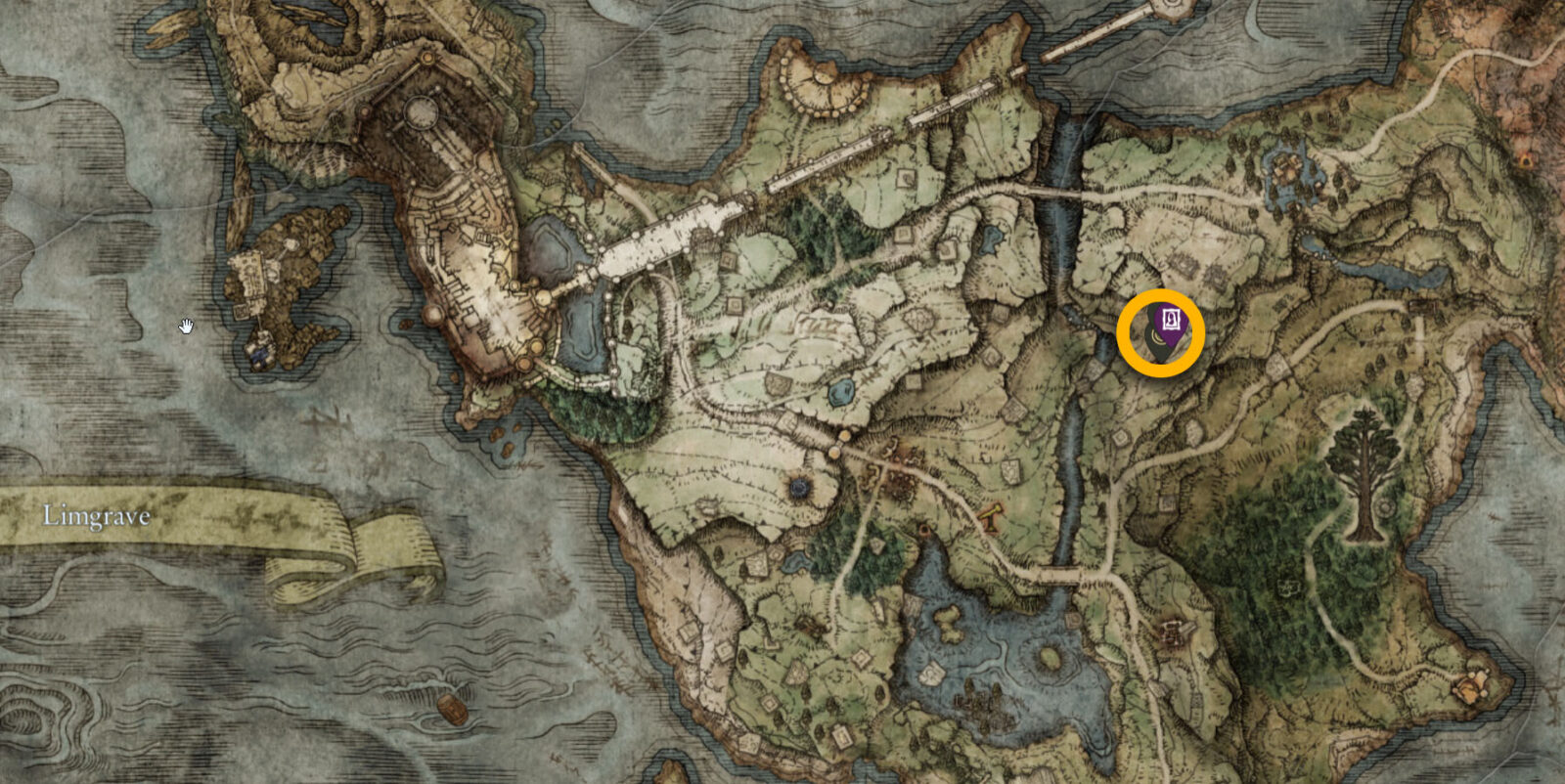Posizione della baracca dell'artista di Limgrave a Elden Ring