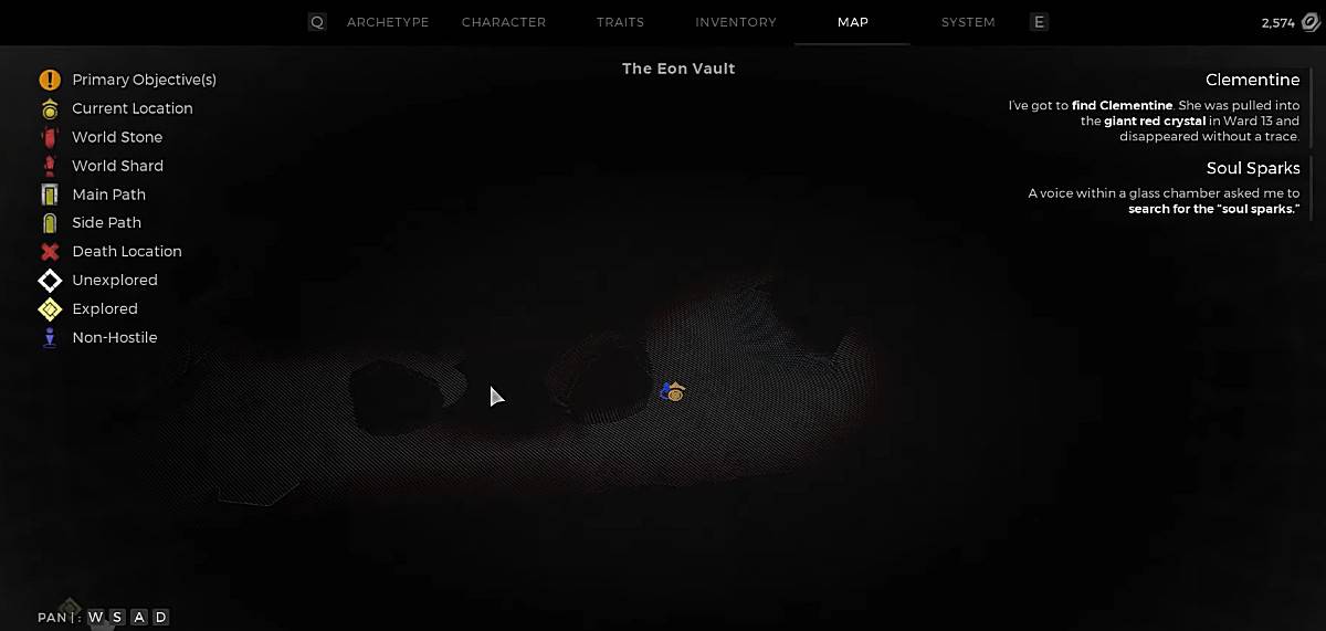 l'anima fa scintillare la posizione del caveau nel residuo 2