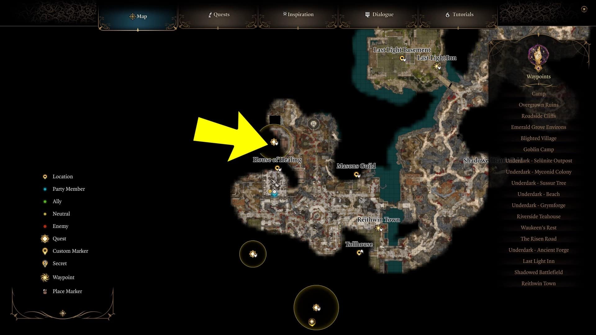 Posizione della Casa di Guarigione BG3