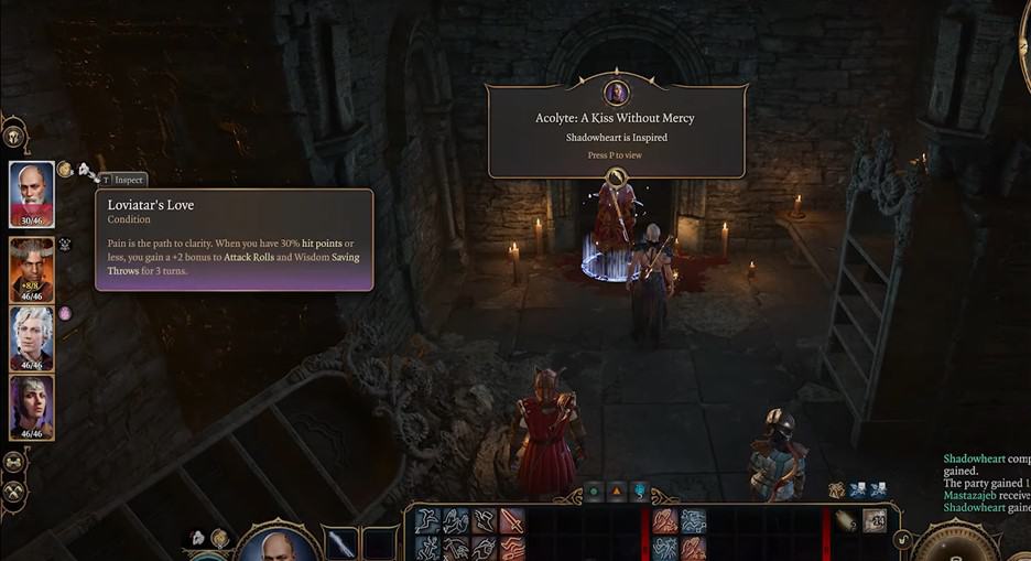Il potenziamento dell'amore di Loviatar viene utilizzato in Baldur's Gate 3 