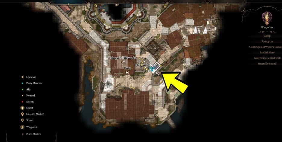 Posizione Tusgront in Baldur's Gate 3 