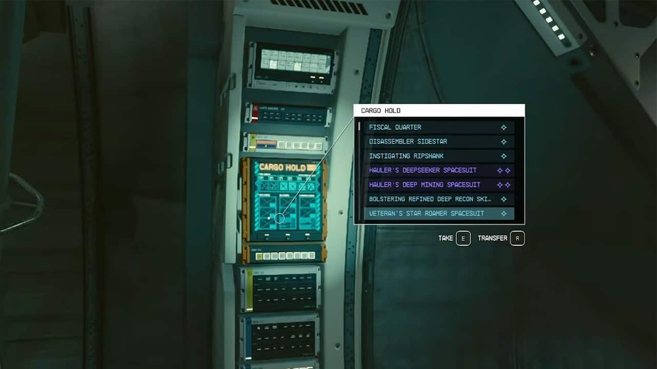 Stiva della nave a Starfield
