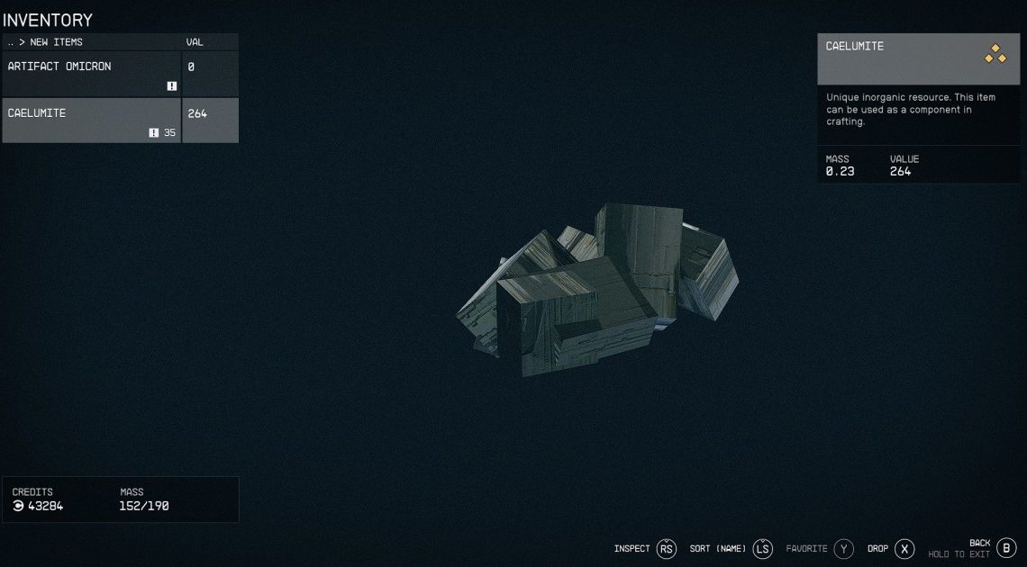 Utilizzo della Caelumite Starfield: a cosa serve questa risorsa minerale?