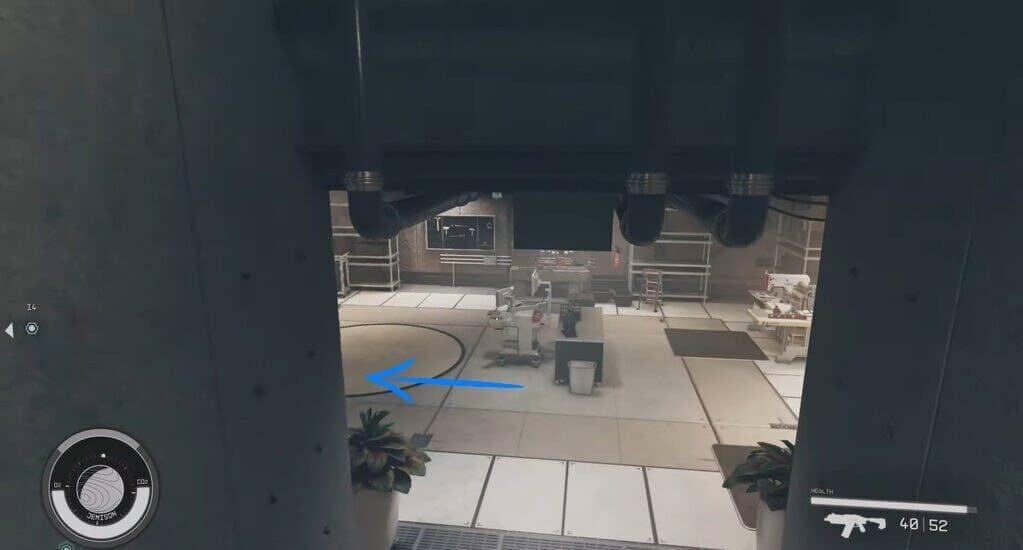 Scendi le scale e svolta a sinistra in Starfield