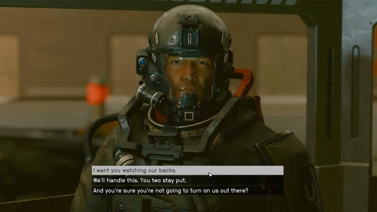 Chiedi al Fireteam di supportarti nella missione Eye Witness di Starfield. 