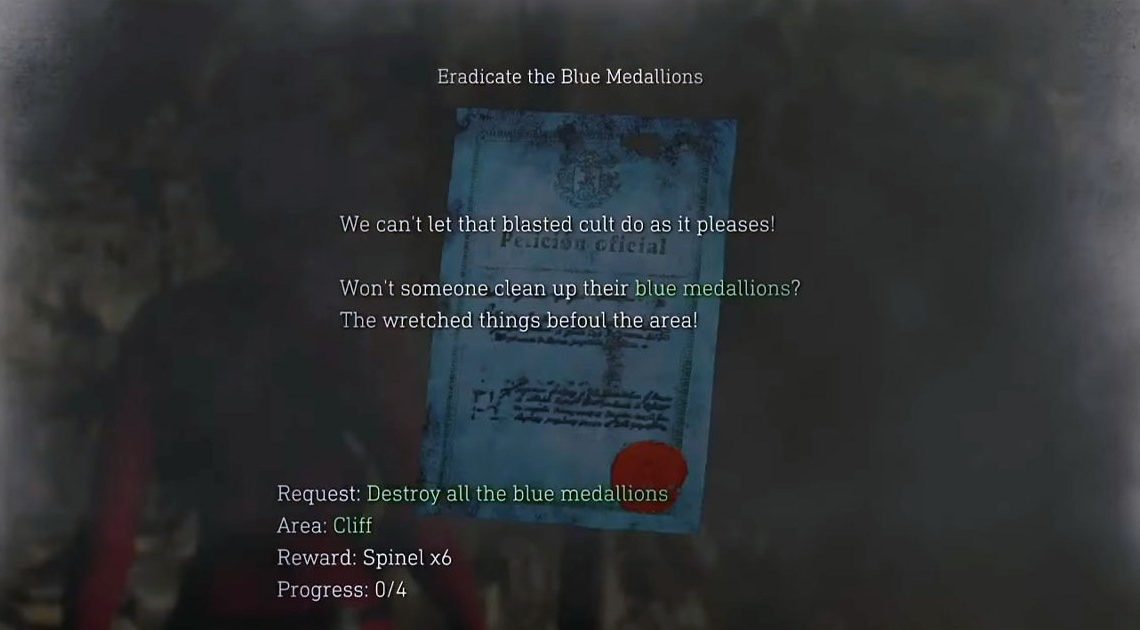 RE4 Remake Modi separati Posizioni del medaglione blu della scogliera