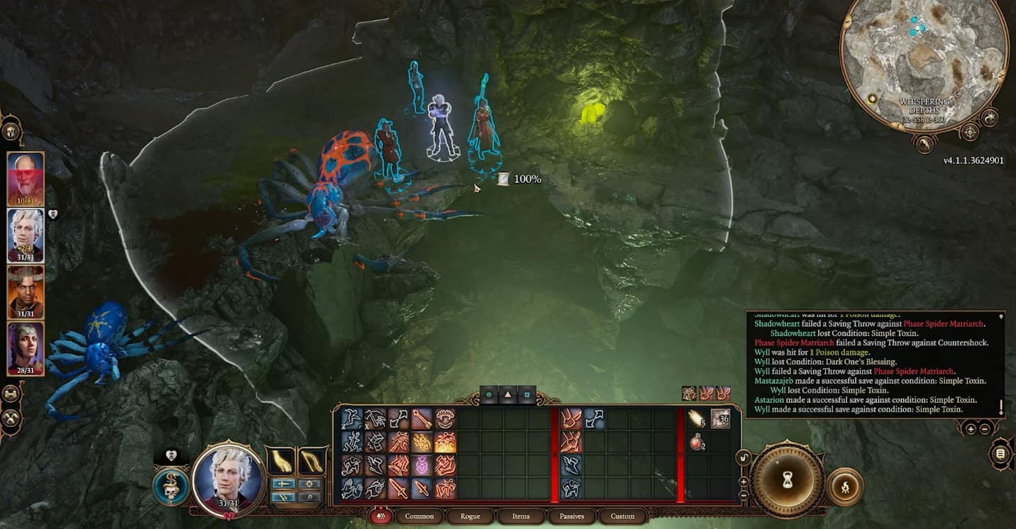 BG3 Profondità sussurranti sotto l'ingresso oscuro