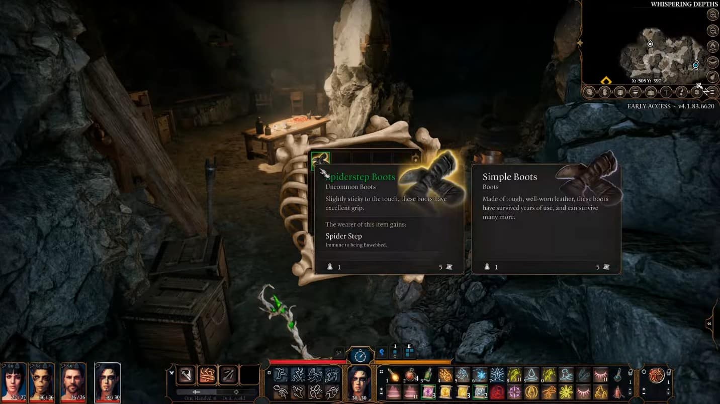 Stivali BG3 a passo di ragno