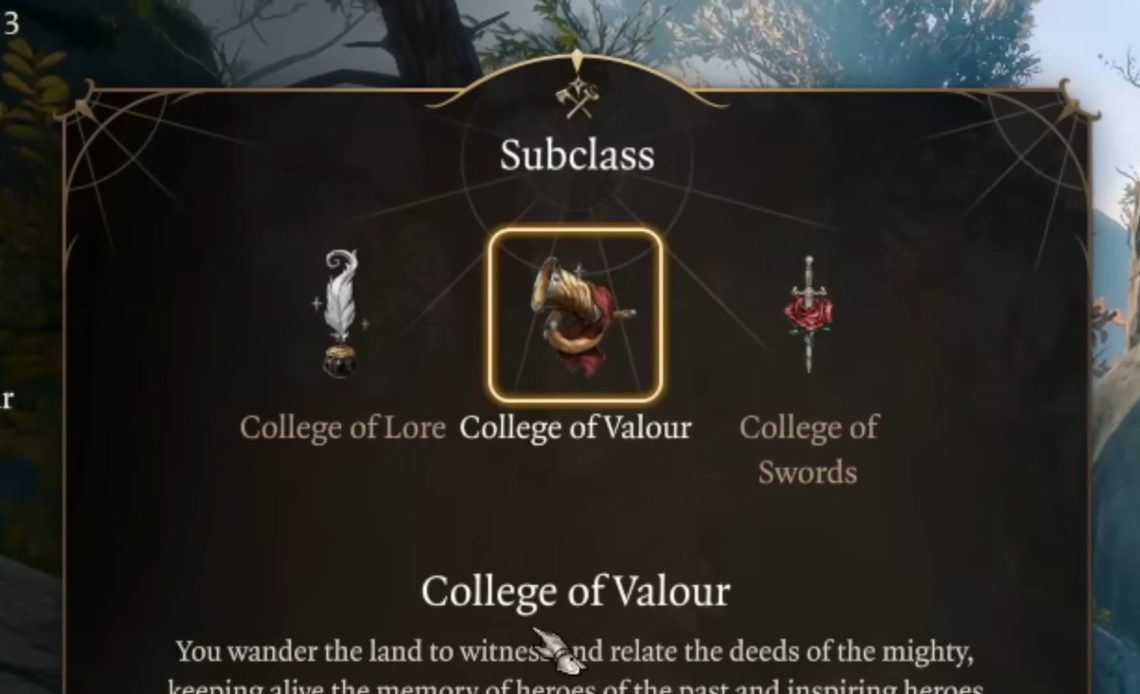 baldur's gate 3 college of valor