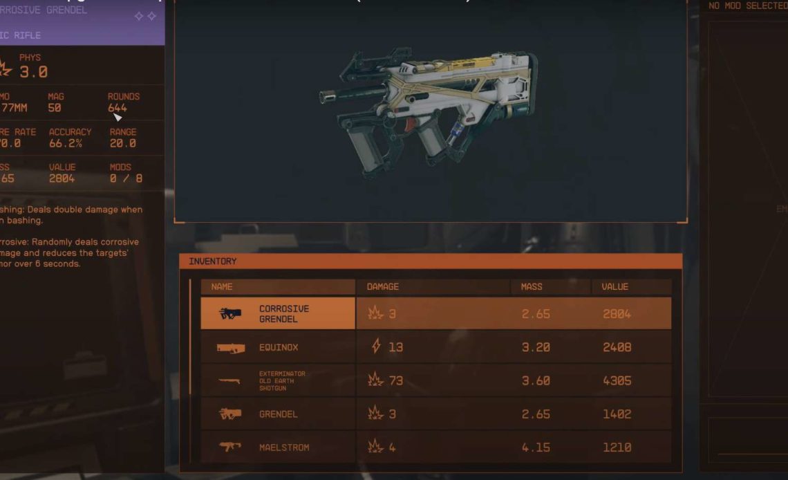 Starfield Craft Weapons