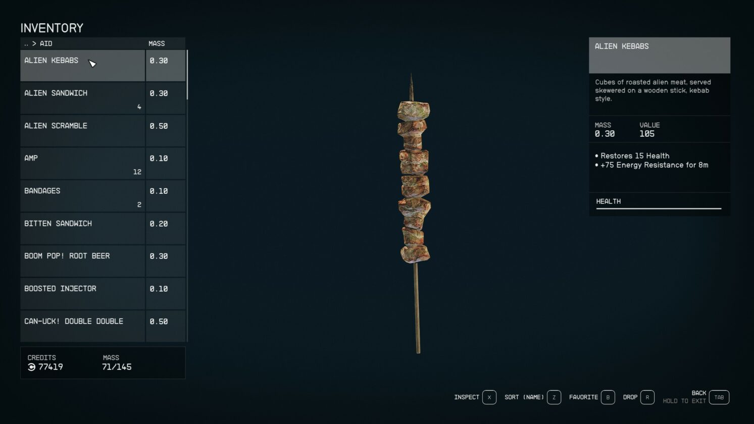 Oggetti curativi di Starfield