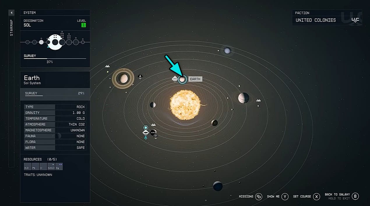 Terra nel campo stellare