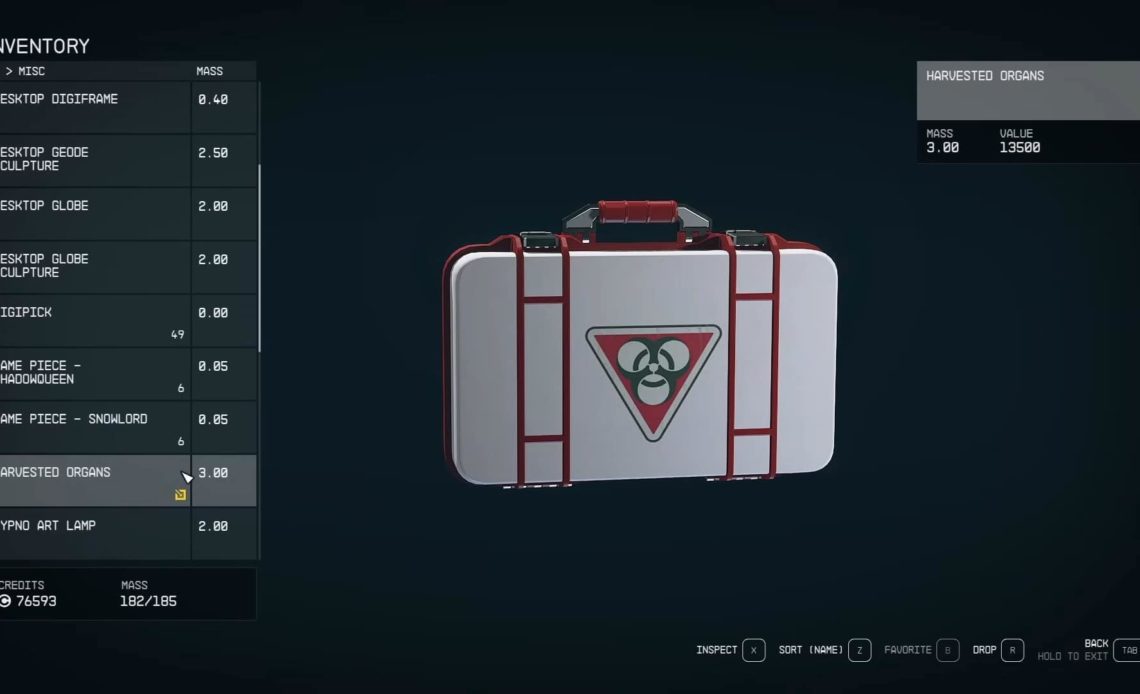 starfield harvested organs