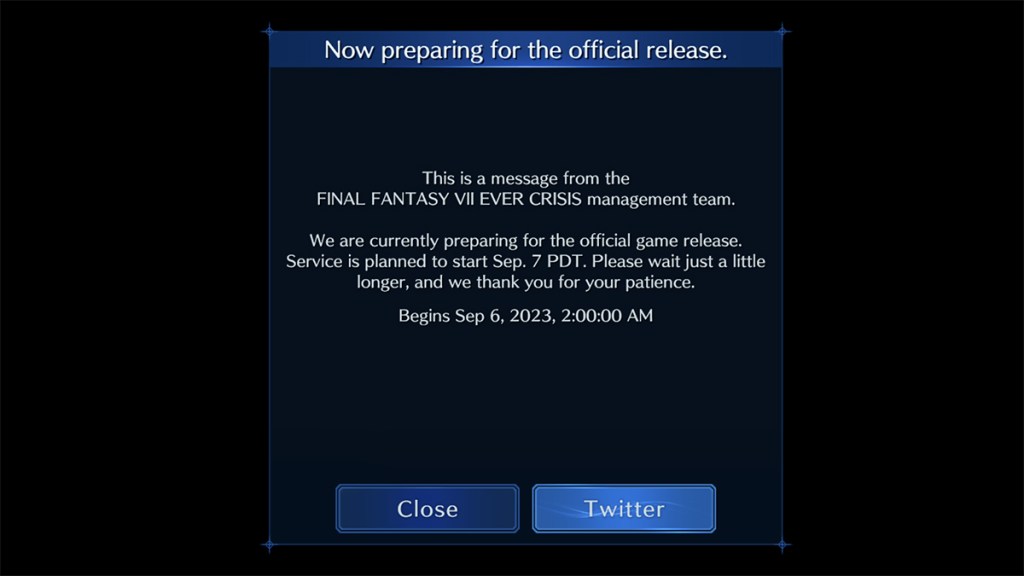 Final Fantasy 7: Ever Crisis bloccato ora in preparazione per la correzione del rilascio ufficiale