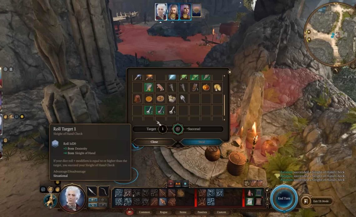 baldur's gate 3 pickpocketing