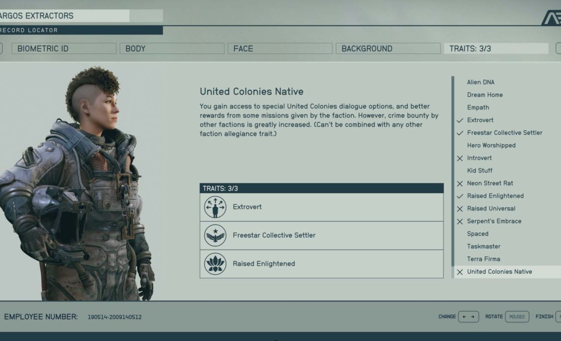 Starfield Best Starting Traits