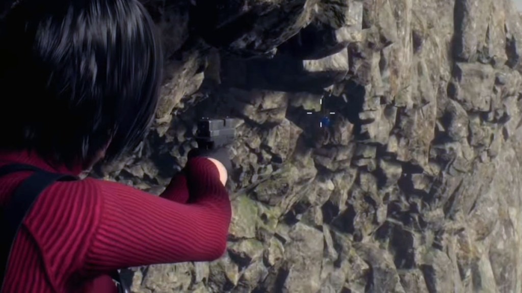 RE4 Remake Separate Ways Posizione del medaglione blu della scogliera 1