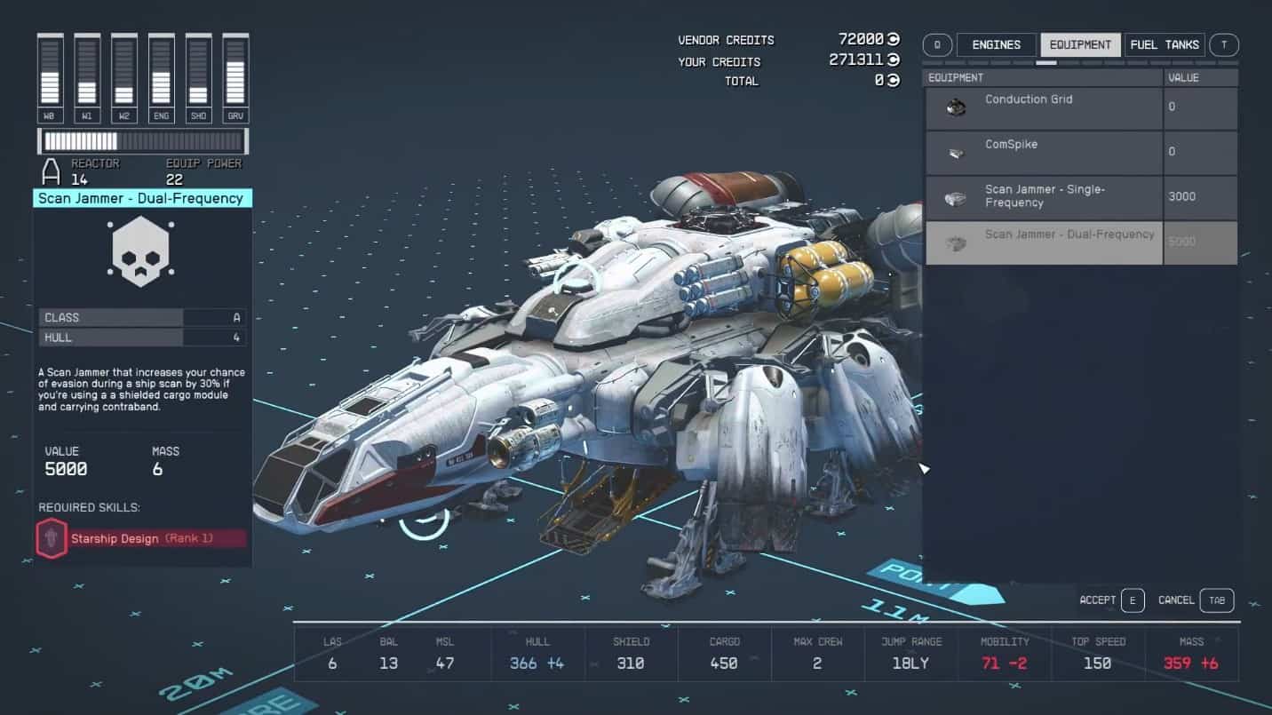 Modifica la nave con l'aiuto di Jazz a Starfield. 