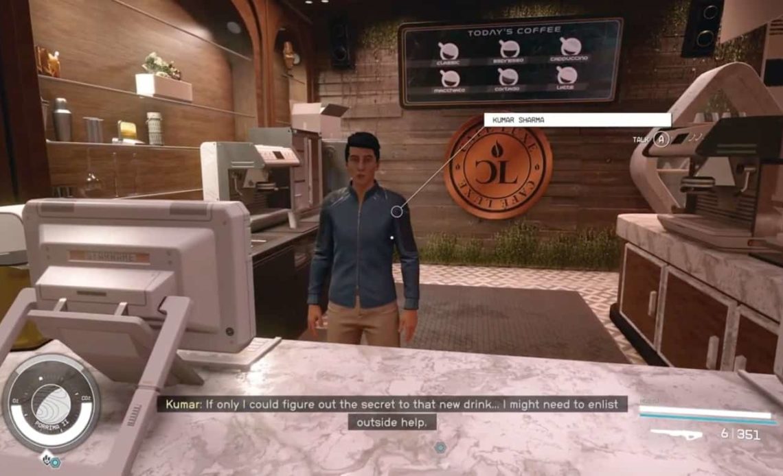 Meet barista Kumar who wants to create a new drink in Starfield.