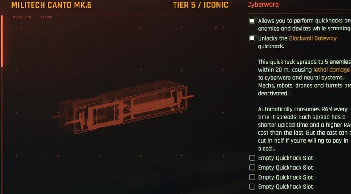 Cyberpunk 2077 Militech Cando MK.6 Posizione: manca?