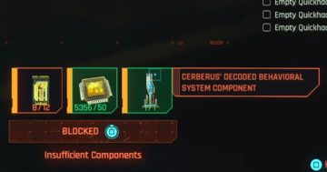 Posizione dei componenti del sistema comportamentale decodificato di Cerberus di Cyberpunk 2077