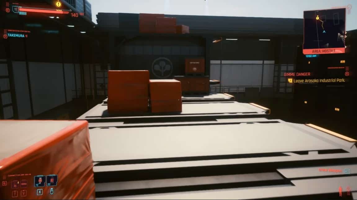 Lasciare il parco industriale di Arasaka