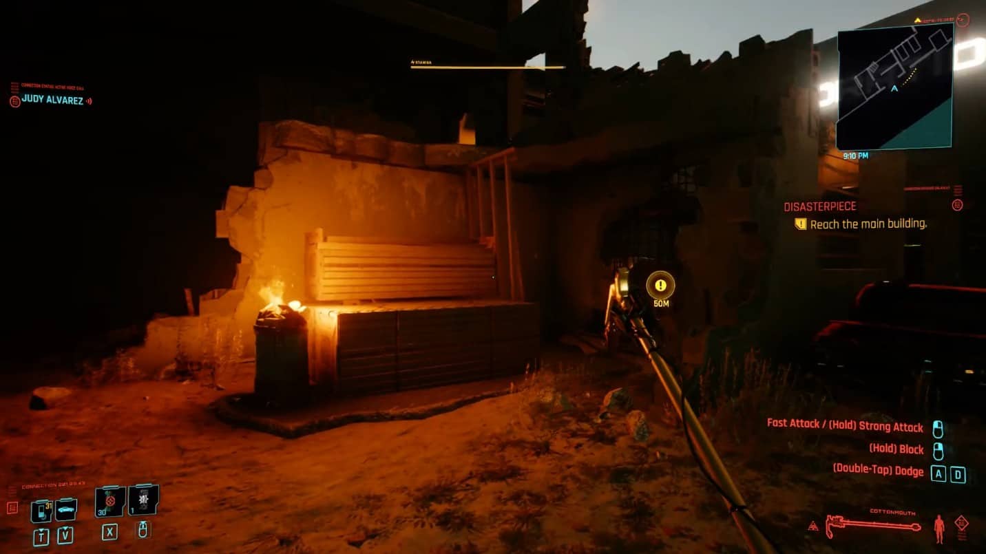 Pila di legno vicino al furgone in Cyberpunk 2077