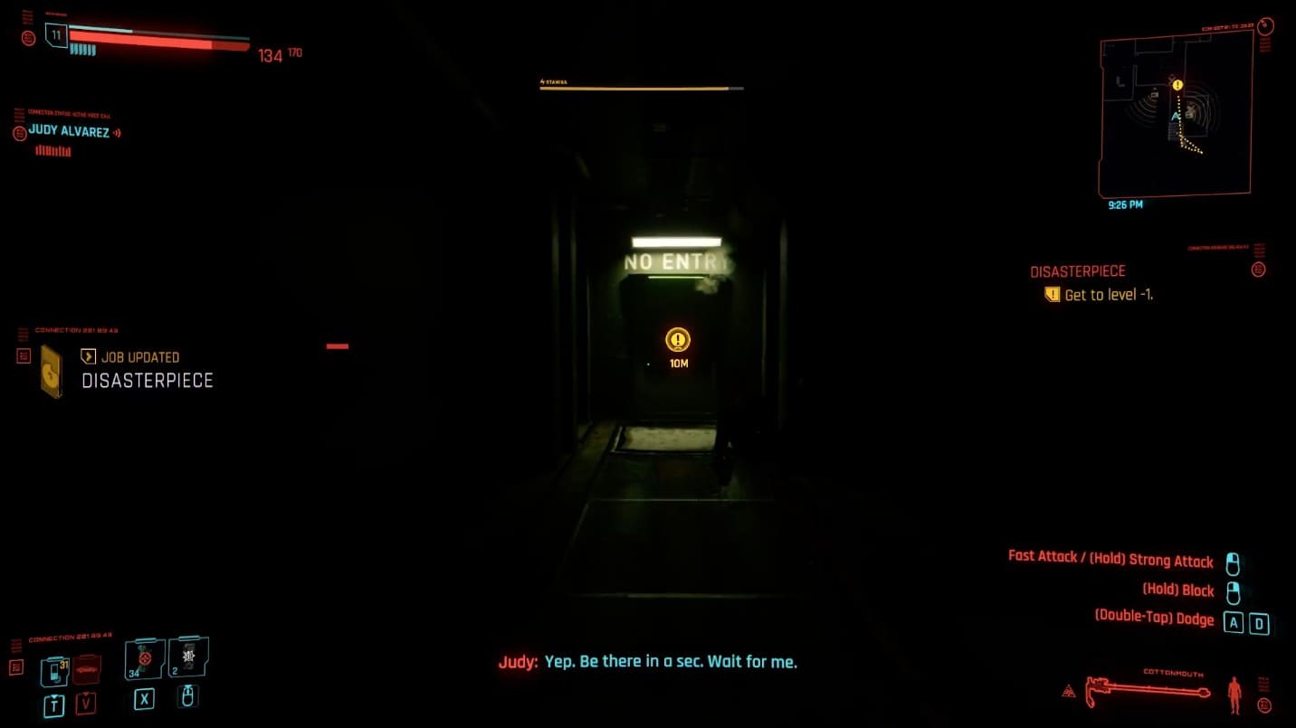 Raggiungi il livello -1 in Cyberpunk 2077 Disaterpiece