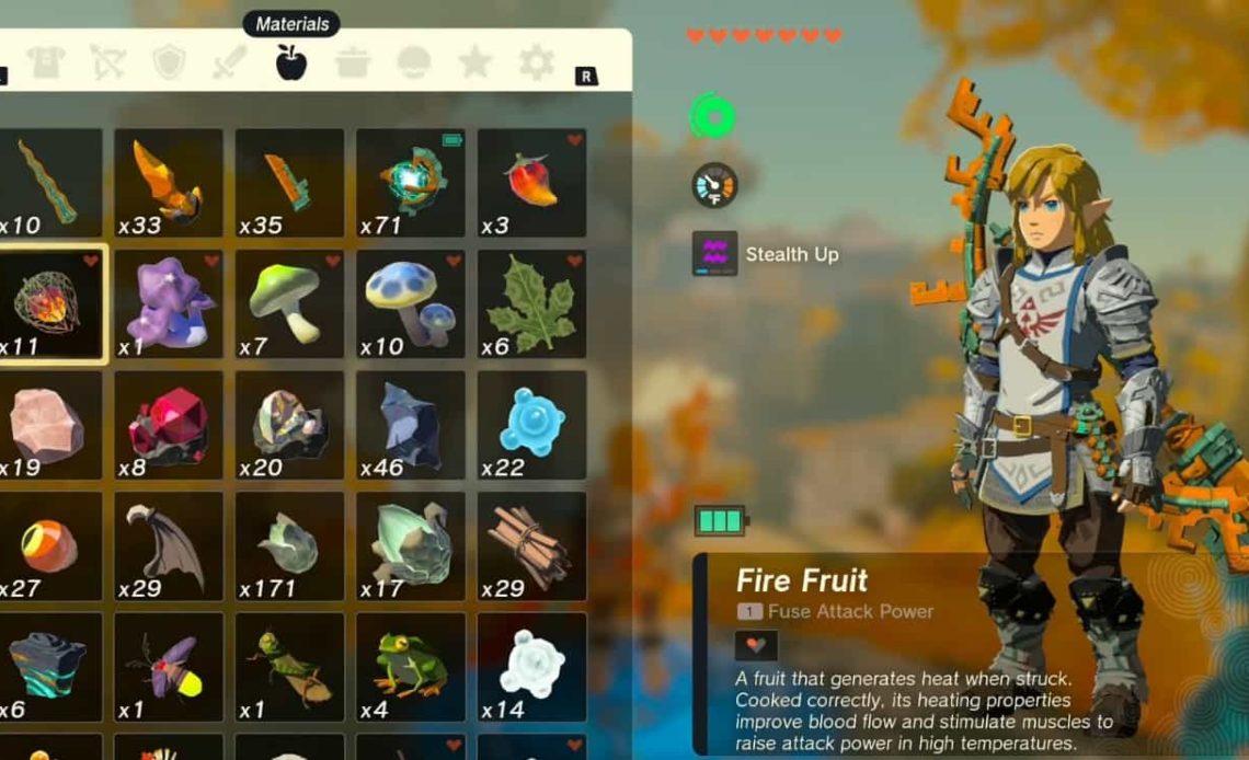 Farm Fire Fruit in Zelda Tears of the Kingdom