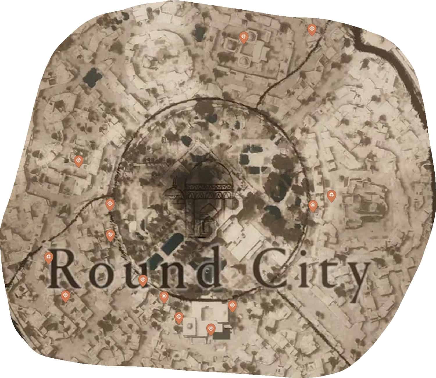 Posizioni del sito storico di Assassin's Creed Mirage Round City