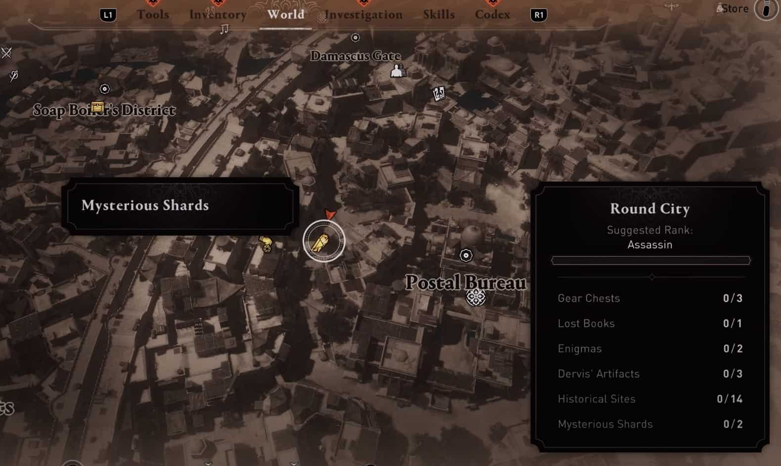 Posizioni misteriose dei frammenti di Assassin's Creed Mirage Round City