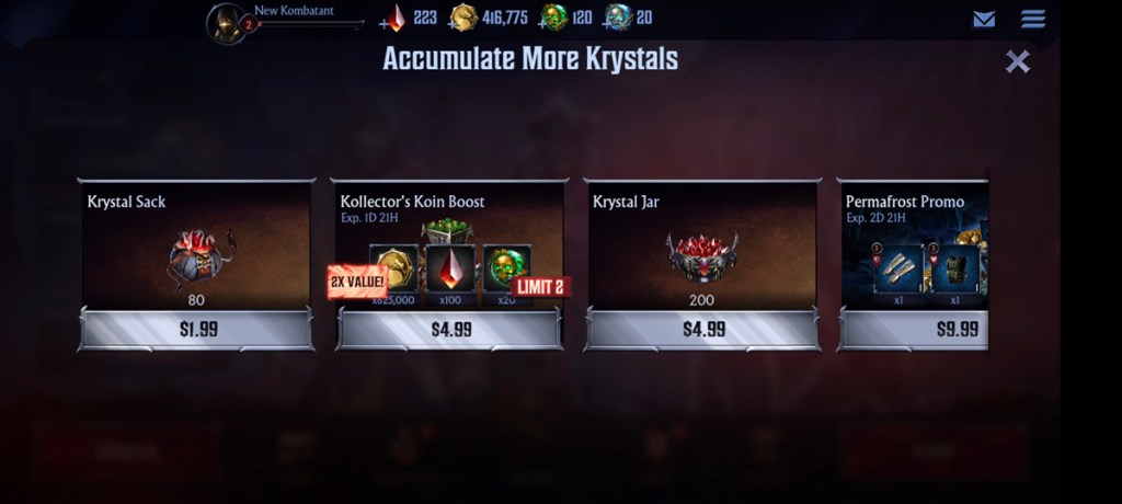 Mortal Kombat: Onslaught Krystals: come ottenere gemme rosse