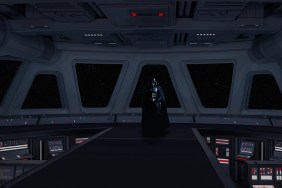 Star Wars Dark Forces: Darth Vader con l'oscurità dello spazio alle sue spalle.