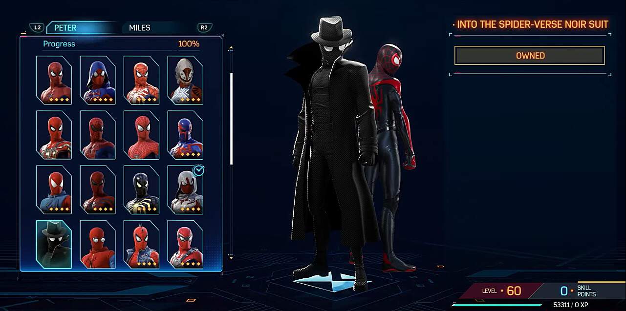 Abito Spider-Verse Noir Spiderman 2