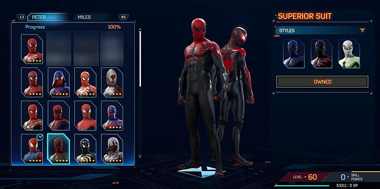 Completo Spiderman 2 superiore