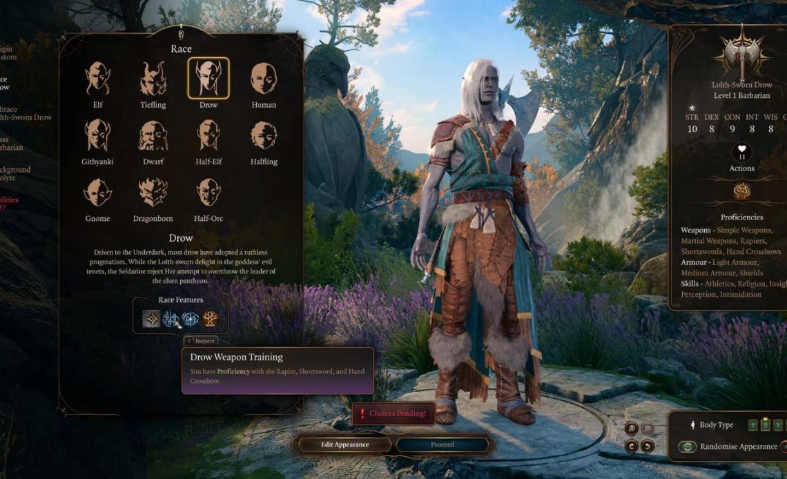 Best Race for the Bard class in BG3