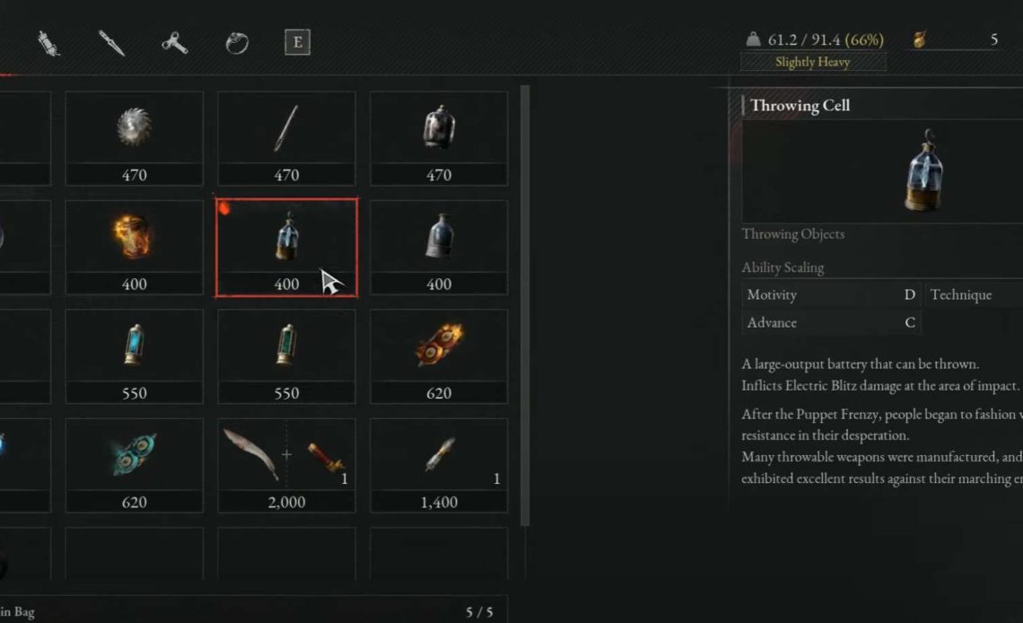 Lies of P Throwing Objects