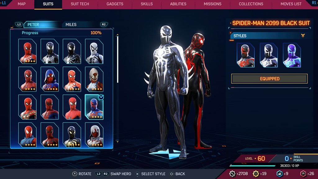 Come cambiare abito in Spiderman 2
