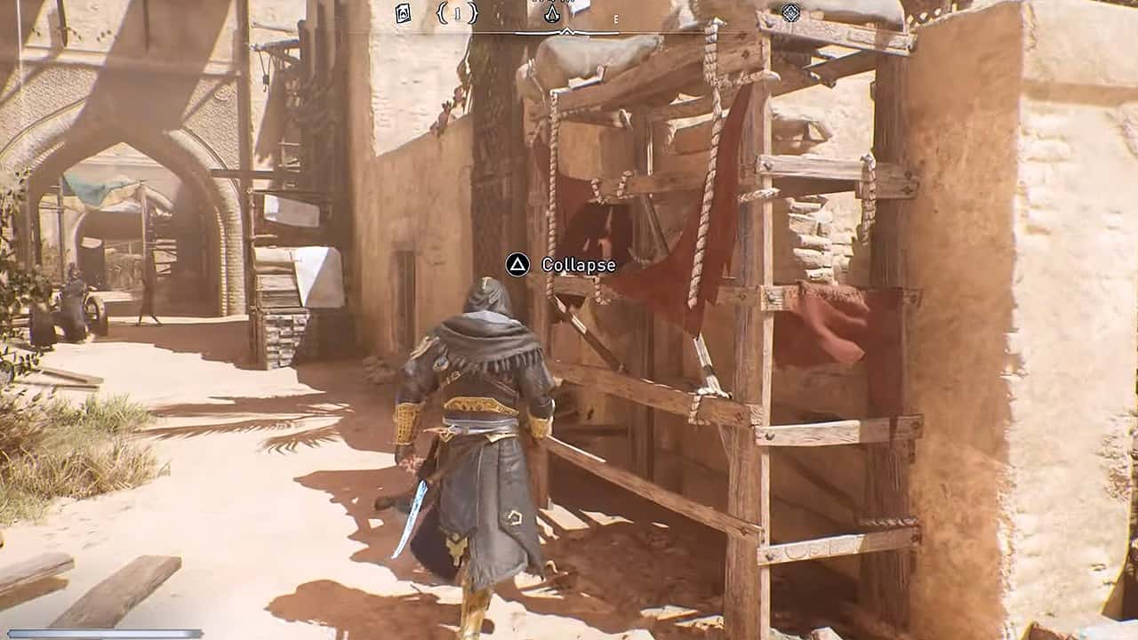 Abbatti le strutture delle impalcature per sbloccare Gifted Escapist in AC Mirage. 