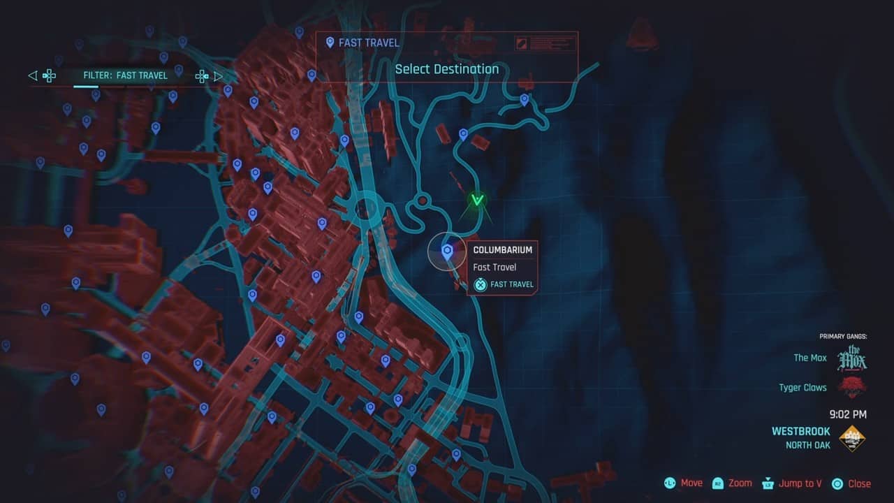 Posizione del colombario cyberpunk 2077